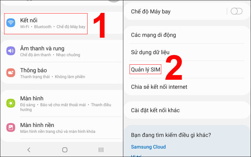 Chọn quản l&yacute; SIM